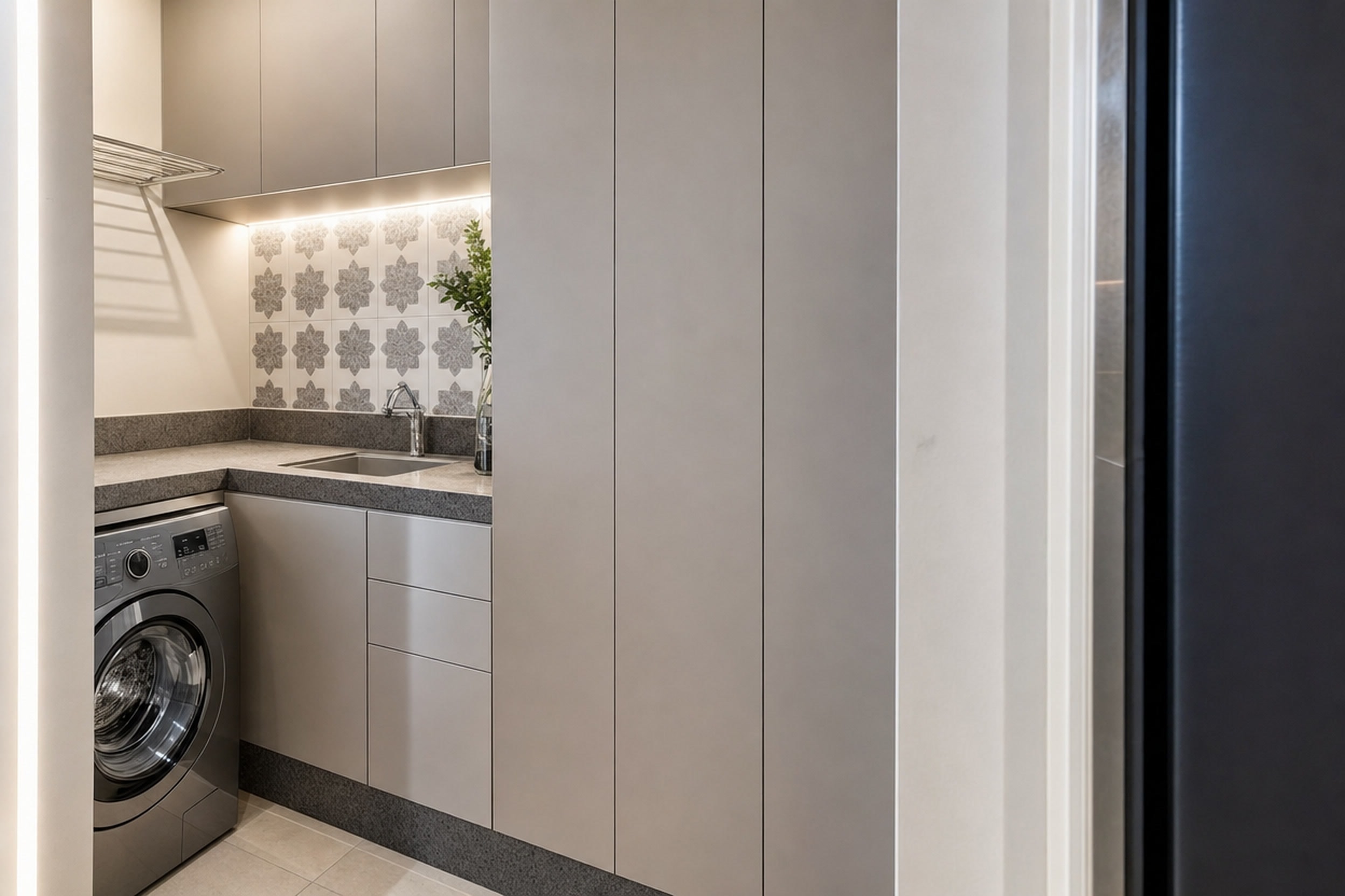 Lavanderia planejada de um apartamento Upper Nest